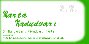 marta nadudvari business card